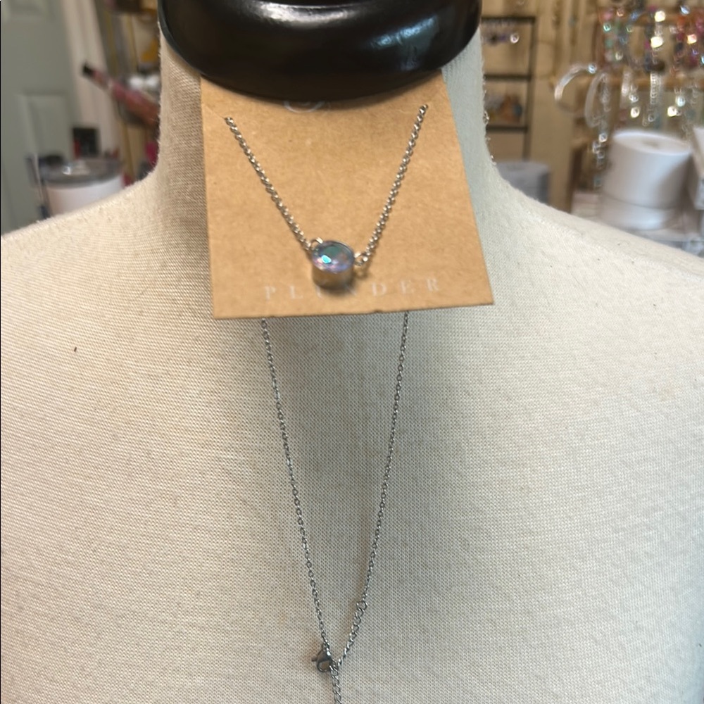 Plunder Silver Necklace with Dainty Pendant - Picture 3 of 5